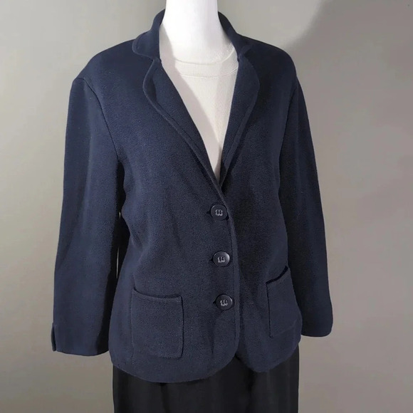 Talbot's Navy Cotton Cardigan - Picture 1 of 7